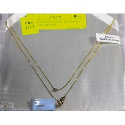 #48-10K GOLD COGNAC DIAMOND NECKLACE W/COA