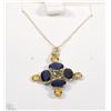 Image 1 : #29-14K GOLD YELLOW & BLUE SAPPHIRE (2.35CT)
