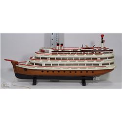 HANDMADE WOODEN SHIP 23"X 9"