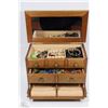 Image 1 : JEWELLERY BOX (LIGHT BROWN) WITH CONTENTS