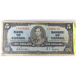 1939 FIVE DOLLAR BANKNOTE