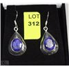 Image 1 : #18-STERLING SILVER NATURAL SAPPHIRE EARRINGS