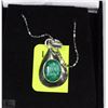 Image 1 : #19-STERLING SILVER NATURAL EMERALD PENDANT
