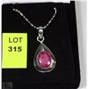 Image 1 : #15-STERLING SILVER NATURAL RUBY PENDANT