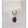 Image 1 : STERLING SILVER 5MM X 7 MM GARNET PENDANT