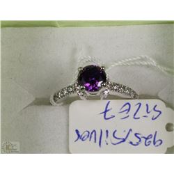 #21- .925 STERLING SILVER NATURAL AMETHYST RING