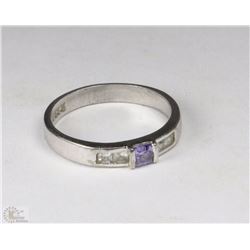 .925 STERLING SILVER TANZANITE RING - SIZE 6