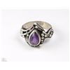 Image 1 : VINTAGE STERLING SILVER AMETHYST RING - SIZE 5
