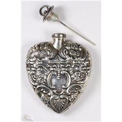 ANTIQUE STERLING SILVER LIDDED PERFUME BOTTLE