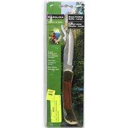 LARGE NEW CAROLINA BRASS FOLDING KNIFE