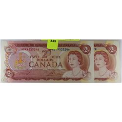 UNC 1974 TWO DOLLAR BANKNOTES X2