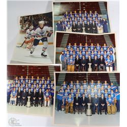 LOT OF 5 ACTUAL PHOTOS OF 83-87 OILERS STANLEY CUP