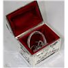 Image 1 : SILVER PLATED JEWELLERY BOX WITH CONTENTS