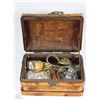 Image 1 : JEWELLERY BOX WITH WATCHES AND BELT BUCKLES
