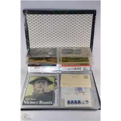 BOOK OF COLLECTABLES , POSTCARDS , COVERS ,