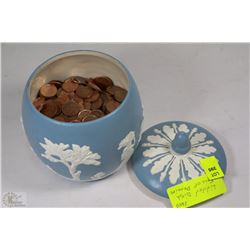 LIDDED DISH WITH PENNIES