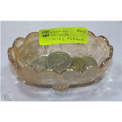 DEPRESSION DISH WITH GAMING TOKENS