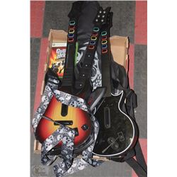 3 GUITAR HERO GUITARS & XBOX  360 GAME
