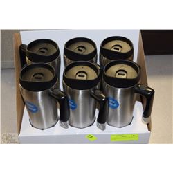 6 NEW 16OZ STAINLESS TRAVEL MUGS