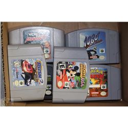 BOX W/6 COLLECTIBLE NINTENDO 64 GAMES