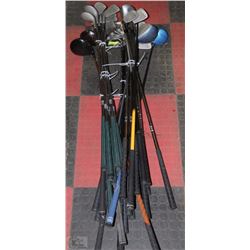 LOT OF ASSORTED GOLF CLUBS/DRIVERS INCLUDING