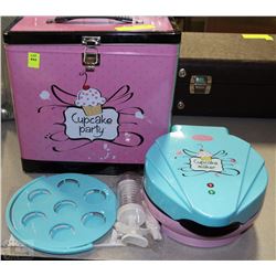 NOSTALGIA CUPCAKE MAKER WITH ACCESSORIES