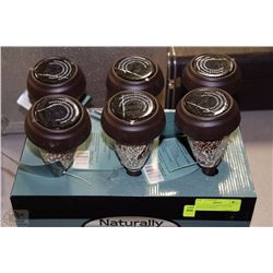 LOT OF 6 SOLAR MULTI COLOR CRACKLE LIGHTS