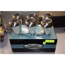LOT OF 6 SOLAR WHITE CRACKLE LIGHTS
