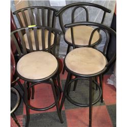 SET OF 4 BAR STOOLS ON CHOICE : METAL AND MICRO