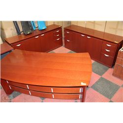 3PC EXECUTIVE OFFICE SUITE INCLUDING 6' DESK AND 2