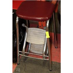 ANTIQUE METAL STEP STOOL
