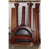 Image 1 : HEAVY SINGLE CARVED 4 POST BEDFRAME , DAMAGED / AS