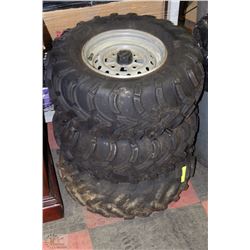 3-QUAD TIRES & RIMS - 24X9-11