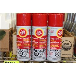 THREE 333G CANS OF RUST AND CORROSION LUBRICANT