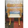 Image 1 : SOLID WOODEN ROCKING BENCH WITH PADDED SEAT - 32"