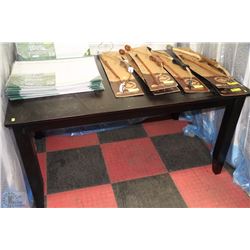 NEW WOOD TONE KITCHEN TABLE (MINOR SCRATCHES )