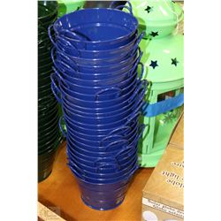 LOT OF 24 BLUE STEEL PLANT POTS