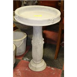 CONCRETE ACORN BIRDBATH