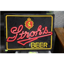 STROHS LIGHTED BEER SIGN