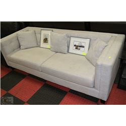 OFF WHITE FABRIC SOFA WITH THROW CUSHIONS