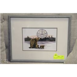 SUE COLEMAN BEAR AND CUBS FRAMED PRINT
