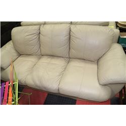 BEIGE LEATHER COUCH X2
