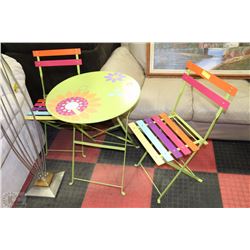 MULTI COLOUR PATIO TABLE SET