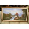 Image 1 : LARGE WOOD FRAMED OIL ON CANVAS