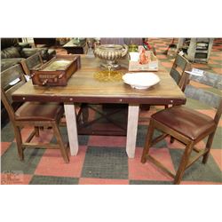 RUSTIC STYLE KITCHEN BAR TABLE WITH 4 BAR STOOLS