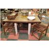 Image 1 : RUSTIC STYLE KITCHEN BAR TABLE WITH 4 BAR STOOLS