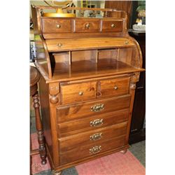 PINE MINI ROLL TOP WRITING DESK