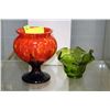 Image 1 : ART GLASS VASE SOLD WITH GREEN GLASS DISH
