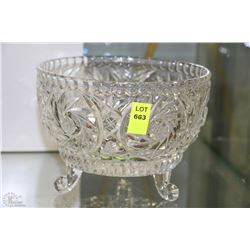PINWHEEL CRYSTAL FOOTED BOWL