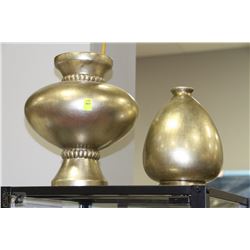 PAIR OF GOLD TONE VASES